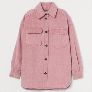 NWT H&M Oversized Wool Blend Pink Coat Jacket Size XXL
